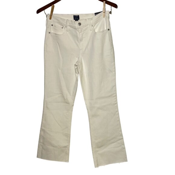 J. Crew Factory Flare Crop White Jean in Signature Stretch  Sz 29  BO933 - Picture 4 of 12